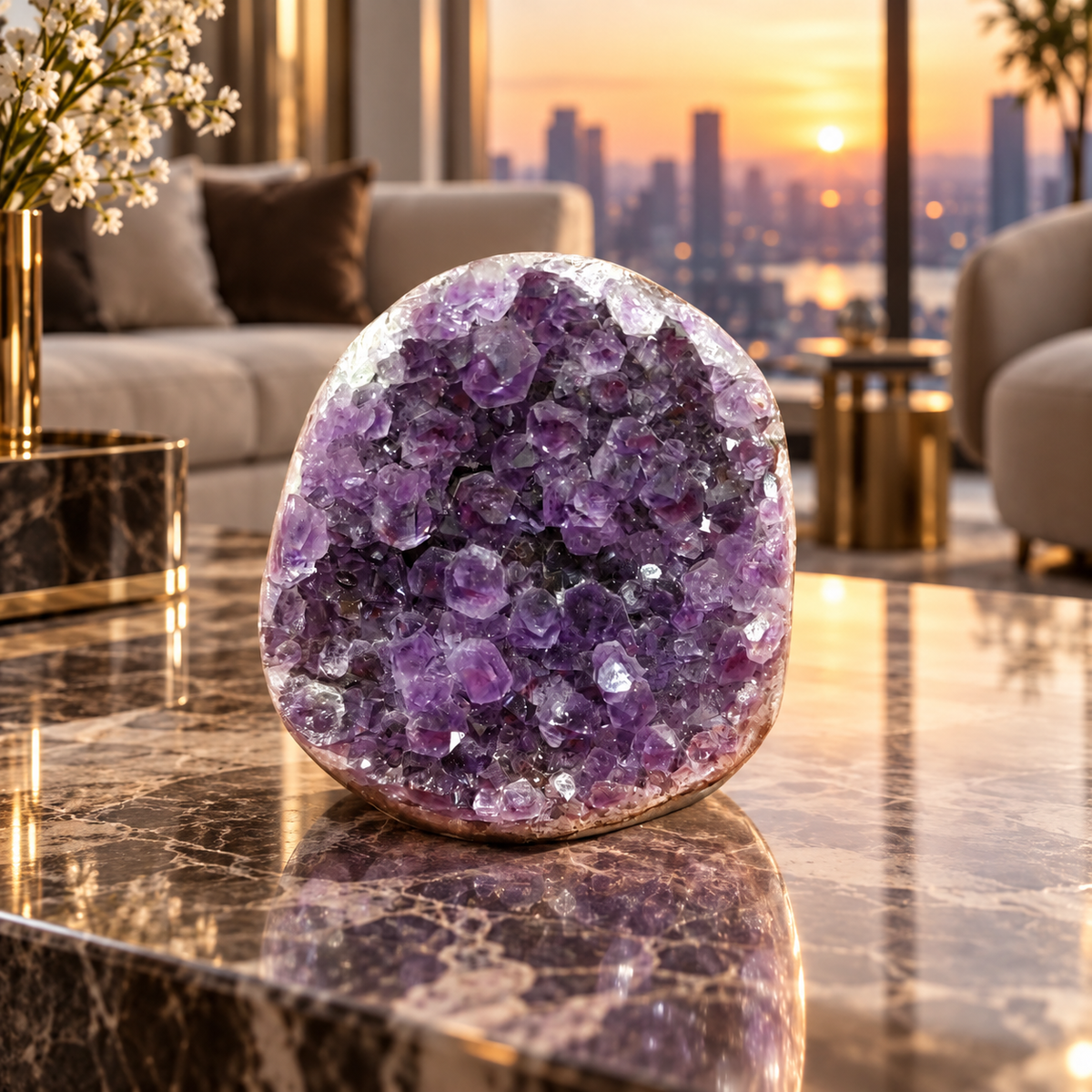 Premium Natural Amethyst Crystal – Purple Crystal Home Décor & Serenity Accent | Size: 8×8 | 549 Grams