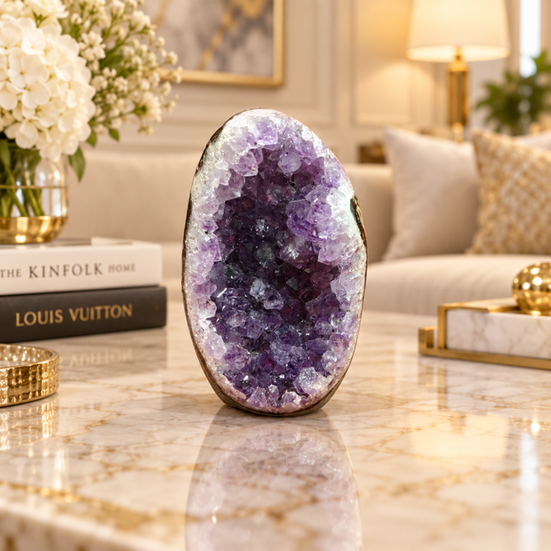 Premium Natural Amethyst Crystal – Purple Crystal Home Décor & Serenity Accent | Size: 5×9 | 323 Grams
