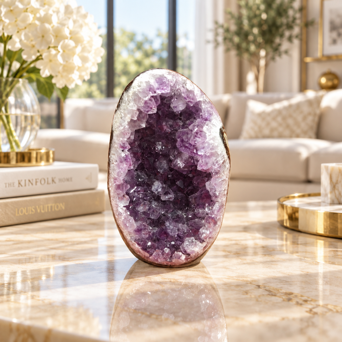Premium Natural Amethyst Crystal – Purple Crystal Home Décor & Serenity Accent | Size: 5×9 | 323 Grams