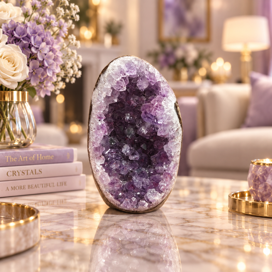 Premium Natural Amethyst Crystal – Purple Crystal Home Décor & Serenity Accent | Size: 5×9 | 323 Grams