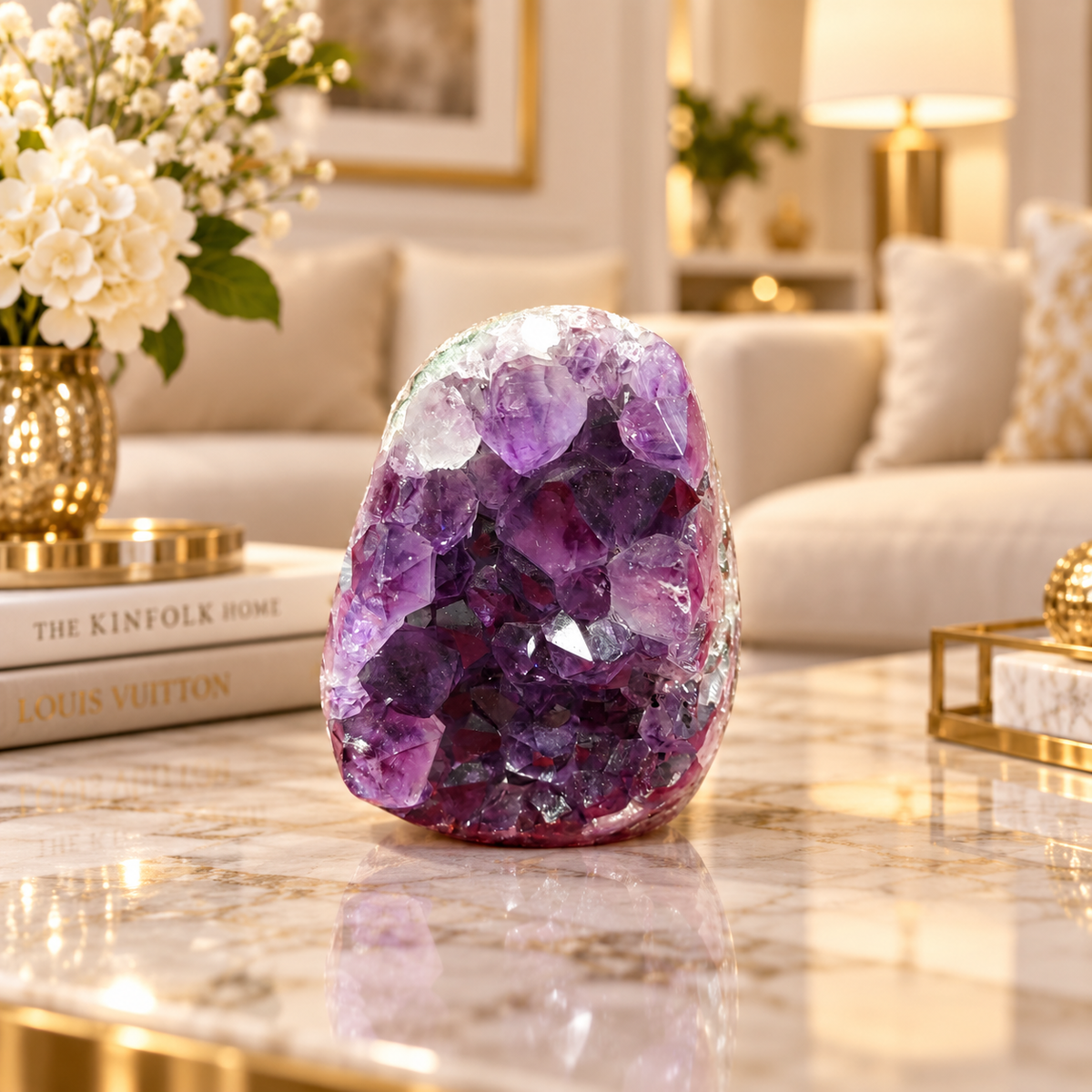 Premium Natural Amethyst Crystal – Purple Crystal Home Décor & Serenity Accent | Size: 6×8 | 450 Grams