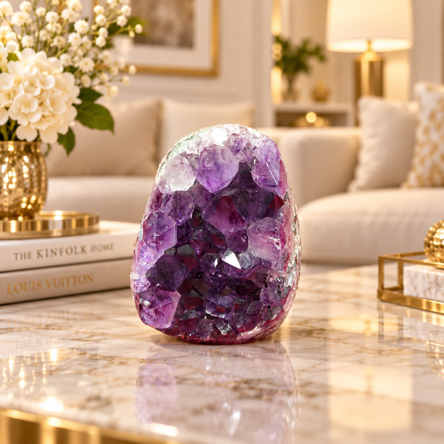 Premium Natural Amethyst Crystal – Purple Crystal Home Décor & Serenity Accent | Size: 6×8 | 450 Grams
