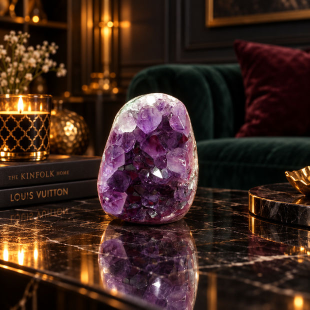 Premium Natural Amethyst Crystal – Purple Crystal Home Décor & Serenity Accent | Size: 6×8 | 450 Grams