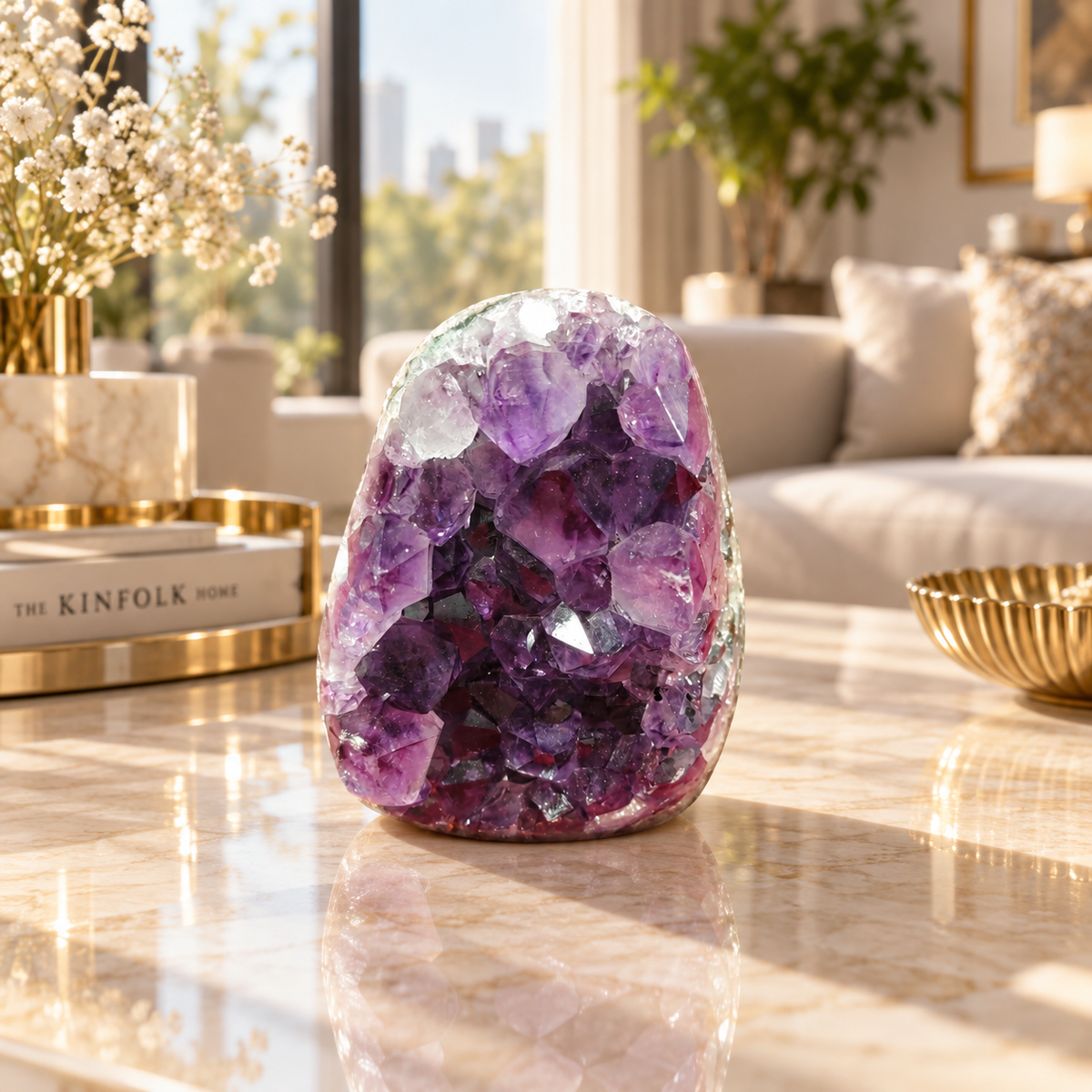 Premium Natural Amethyst Crystal – Purple Crystal Home Décor & Serenity Accent | Size: 6×8 | 450 Grams
