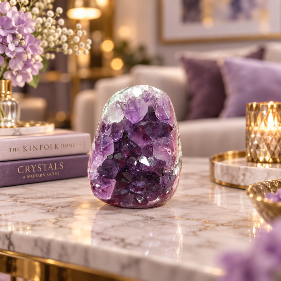 Premium Natural Amethyst Crystal – Purple Crystal Home Décor & Serenity Accent | Size: 6×8 | 450 Grams