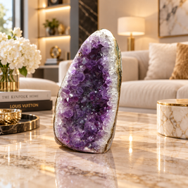 Premium Natural Amethyst Crystal – Purple Crystal Home Décor & Serenity Accent | Size: 6×10 | 448 Grams