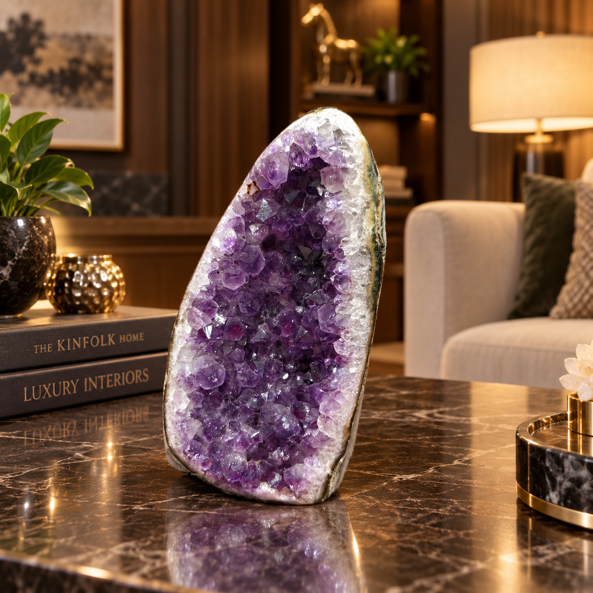 Premium Natural Amethyst Crystal – Purple Crystal Home Décor & Serenity Accent | Size: 6×10 | 448 Grams