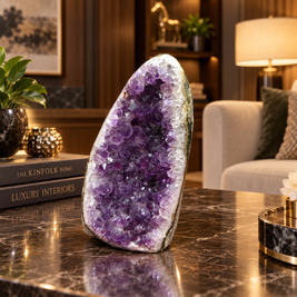 Premium Natural Amethyst Crystal – Purple Crystal Home Décor & Serenity Accent | Size: 6×10 | 448 Grams