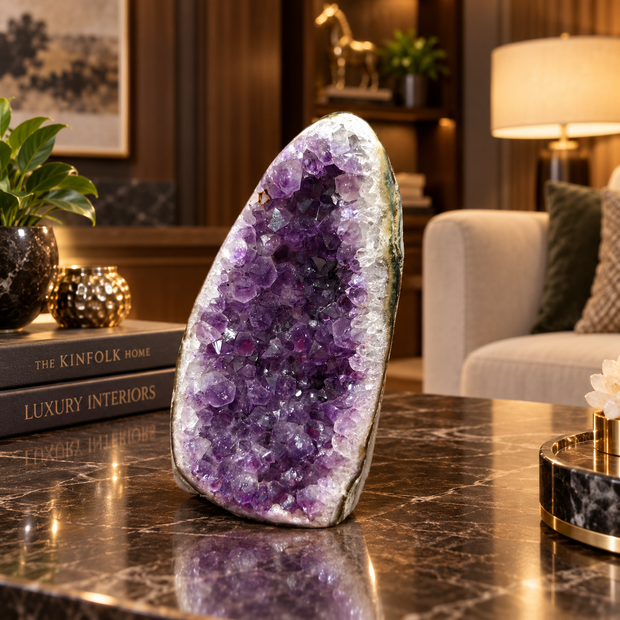 Premium Natural Amethyst Crystal – Purple Crystal Home Décor & Serenity Accent | Size: 6×10 | 448 Grams