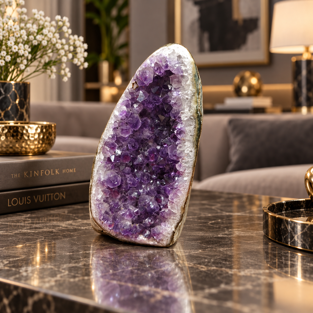 Premium Natural Amethyst Crystal – Purple Crystal Home Décor & Serenity Accent | Size: 6×10 | 448 Grams