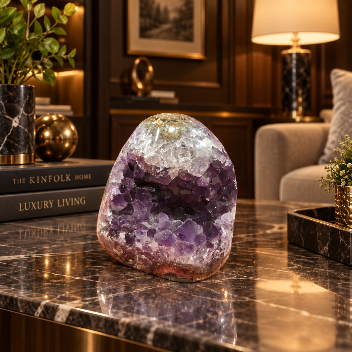 Premium Natural Amethyst Crystal – Purple Crystal Home Décor & Serenity Accent | Size: 8×8 | 526 Grams