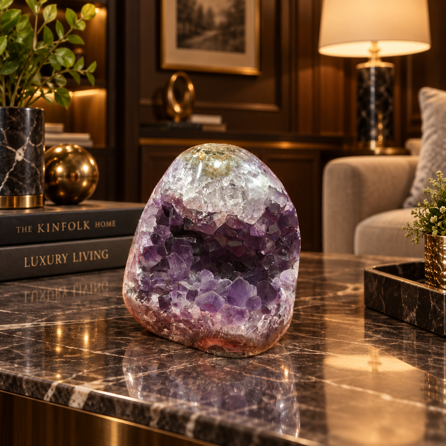 Premium Natural Amethyst Crystal – Purple Crystal Home Décor & Serenity Accent | Size: 8×8 | 526 Grams