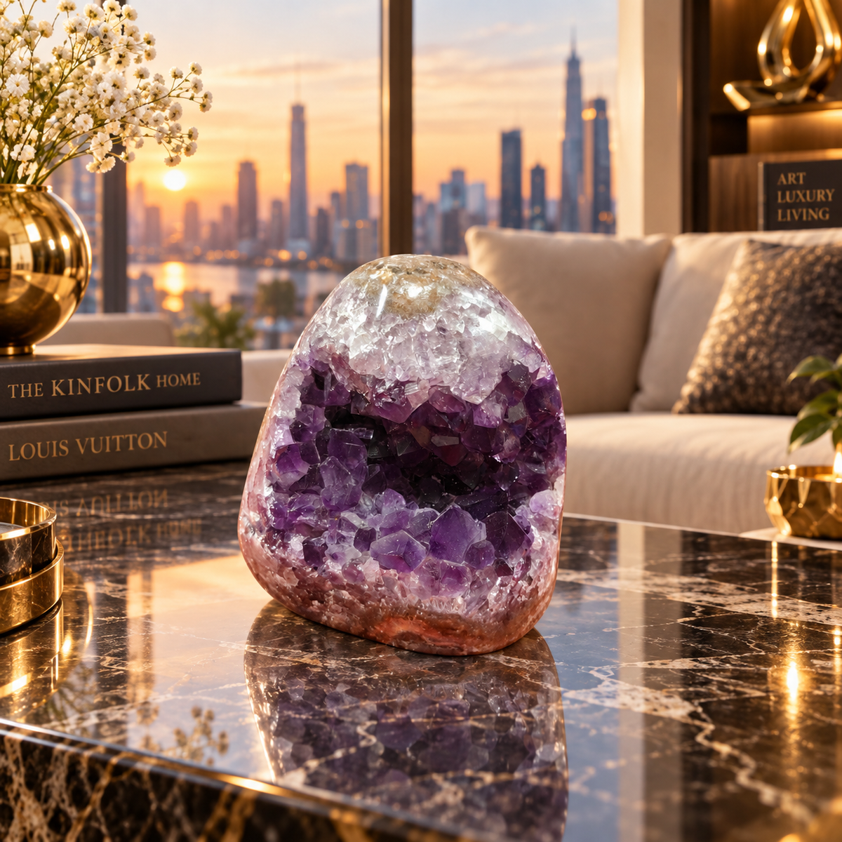 Premium Natural Amethyst Crystal – Purple Crystal Home Décor & Serenity Accent | Size: 8×8 | 526 Grams