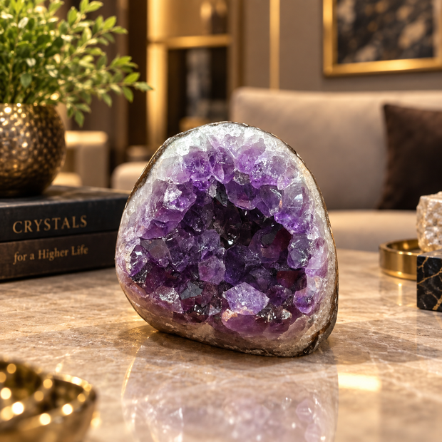 Premium Natural Amethyst Crystal – Purple Crystal Home Décor & Serenity Accent | Size: 5×6 | 239 Grams
