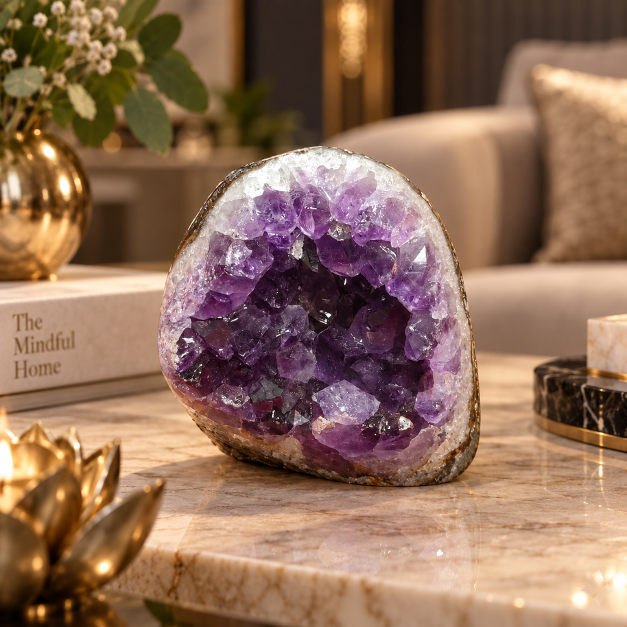 Premium Natural Amethyst Crystal – Purple Crystal Home Décor & Serenity Accent | Size: 5×6 | 239 Grams