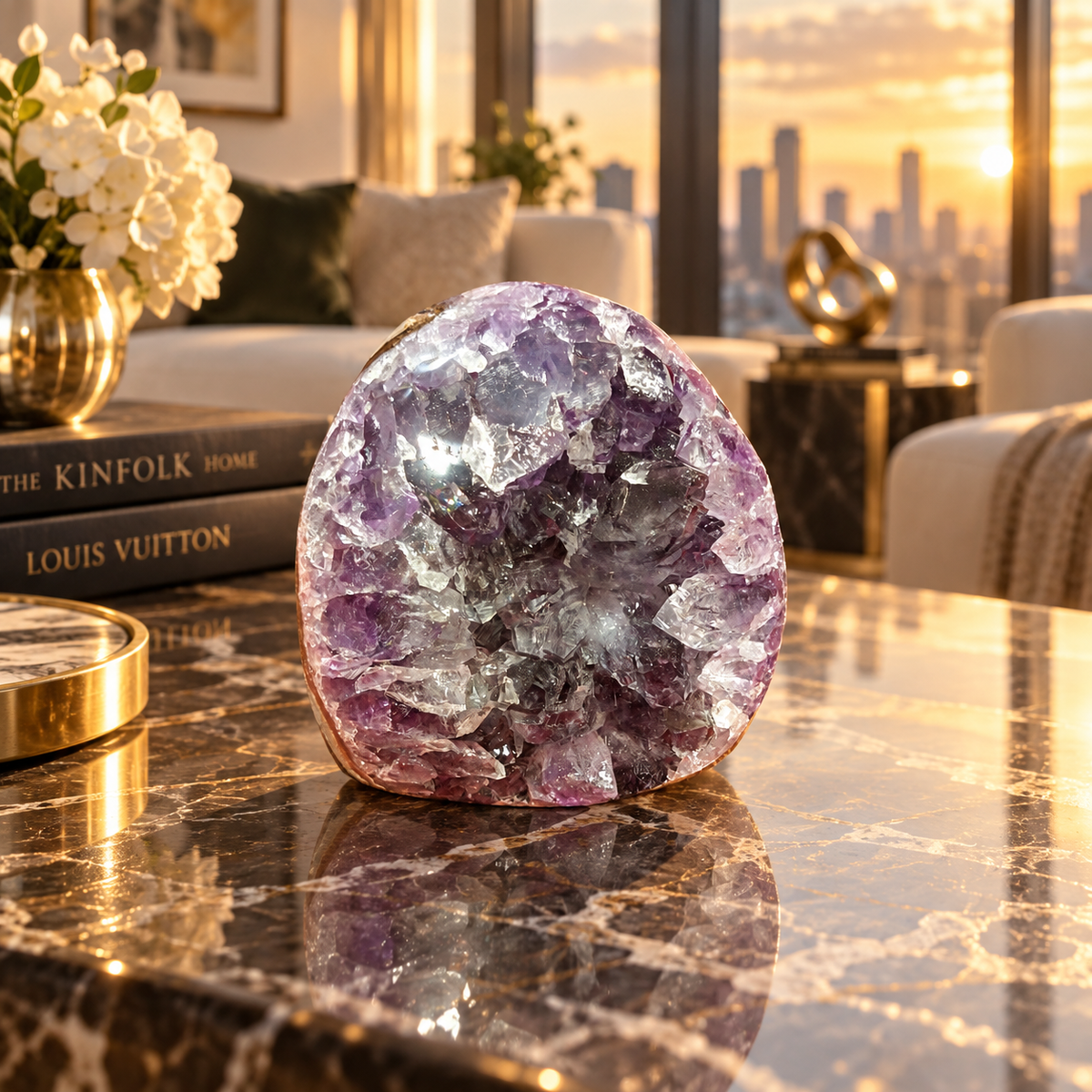 Premium Natural Amethyst Crystal – Purple Crystal Home Décor & Serenity Accent | Size: 7×8 | 695 Grams