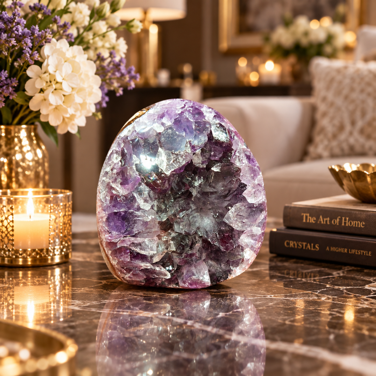 Premium Natural Amethyst Crystal – Purple Crystal Home Décor & Serenity Accent | Size: 7×8 | 695 Grams