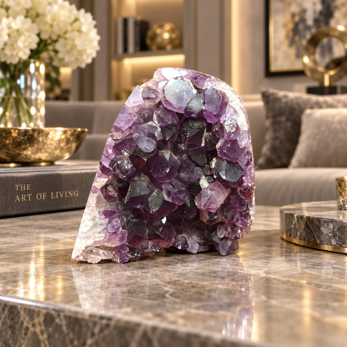 Premium Natural Amethyst Crystal – Purple Crystal Home Décor & Serenity Accent | Size: 10×9 | 676 Grams