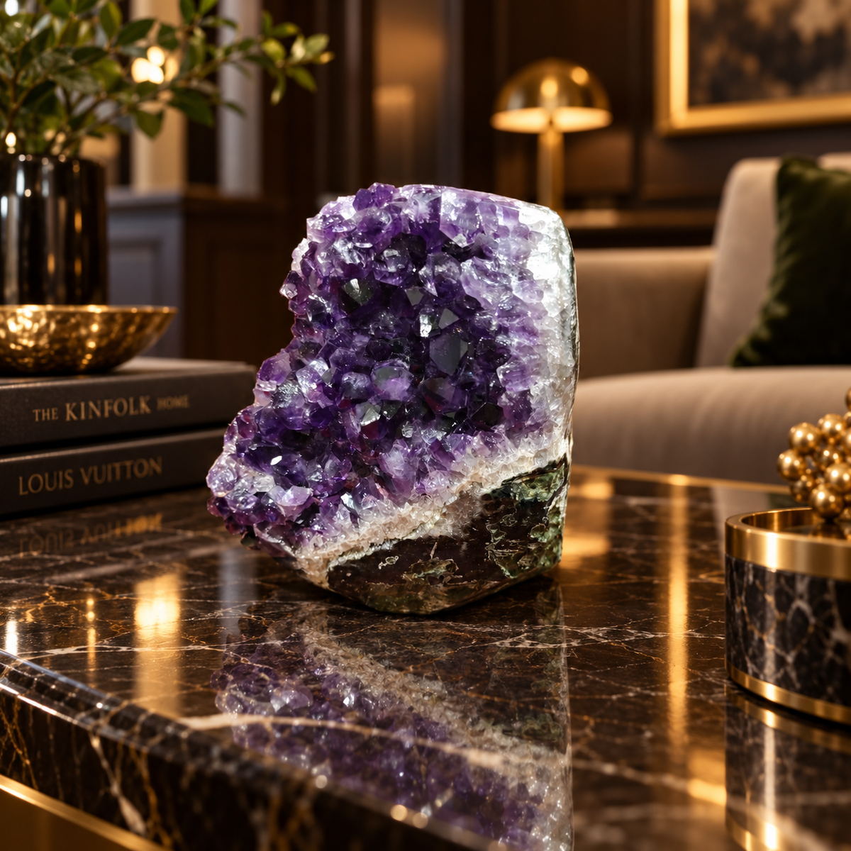 Premium Natural Amethyst Crystal – Purple Crystal Home Décor & Serenity Accent | Size: 10×11 | 747 Grams