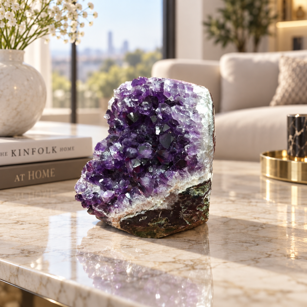 Premium Natural Amethyst Crystal – Purple Crystal Home Décor & Serenity Accent | Size: 10×11 | 747 Grams