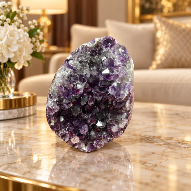 Premium Natural Amethyst Crystal – Purple Crystal Home Décor & Serenity Accent | Size: 8×10 | 887 Grams