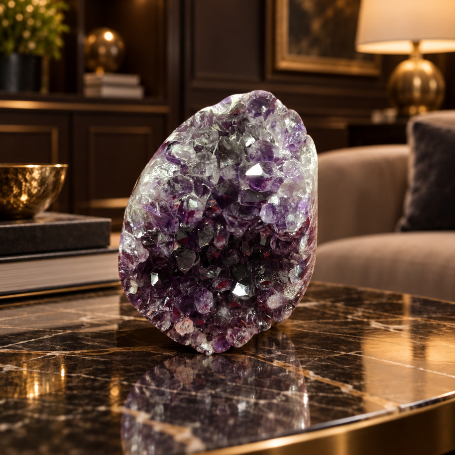 Premium Natural Amethyst Crystal – Purple Crystal Home Décor & Serenity Accent | Size: 8×10 | 887 Grams