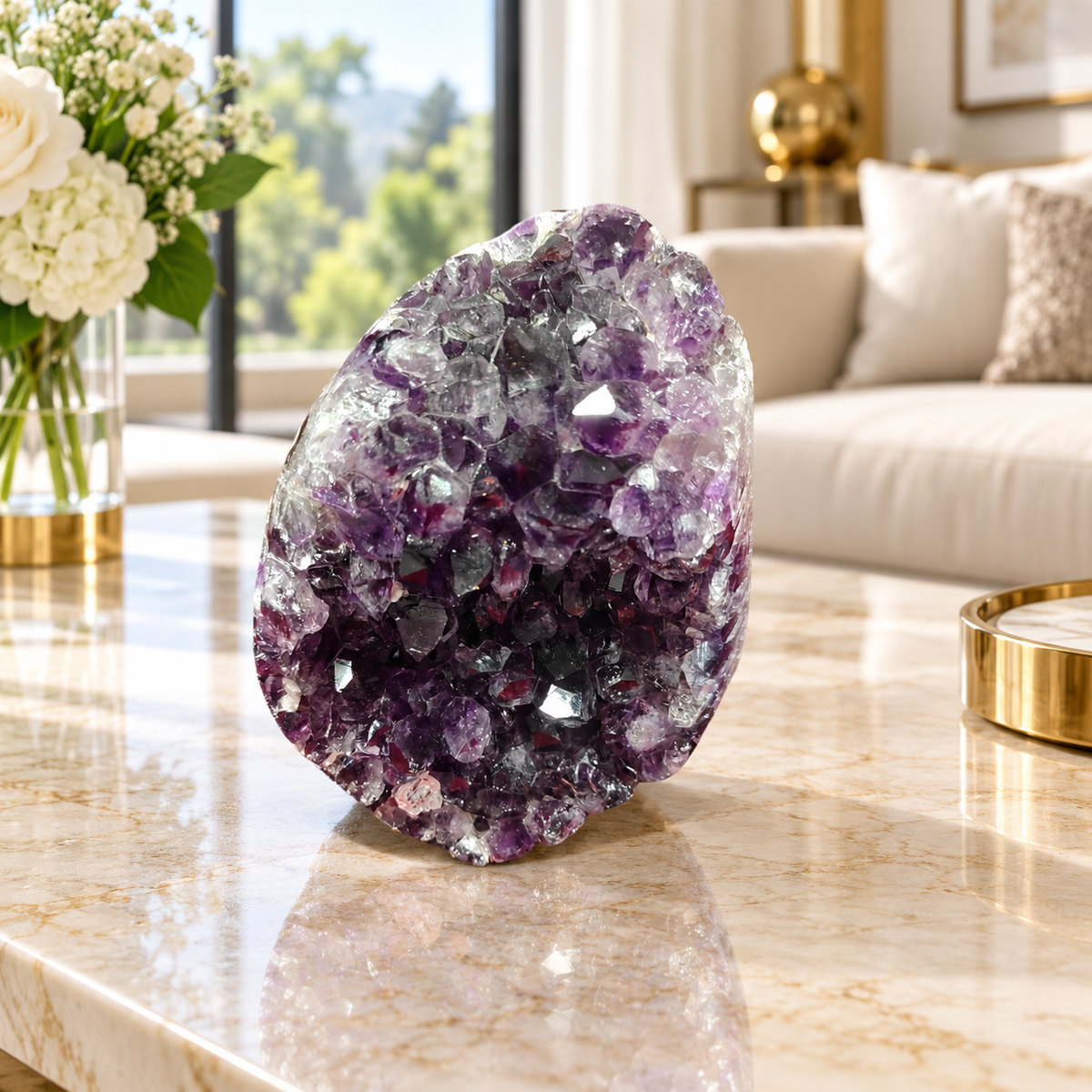 Premium Natural Amethyst Crystal – Purple Crystal Home Décor & Serenity Accent | Size: 8×10 | 887 Grams