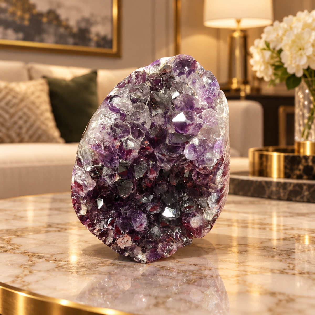 Premium Natural Amethyst Crystal – Purple Crystal Home Décor & Serenity Accent | Size: 8×10 | 887 Grams