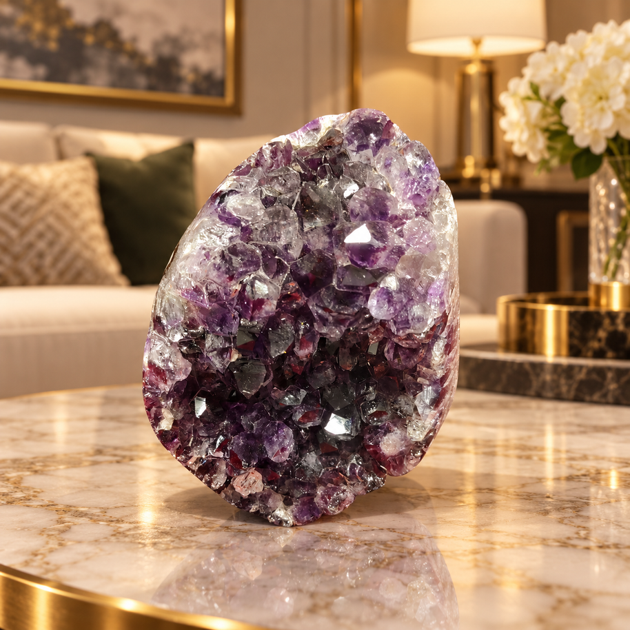 Premium Natural Amethyst Crystal – Purple Crystal Home Décor & Serenity Accent | Size: 8×10 | 887 Grams