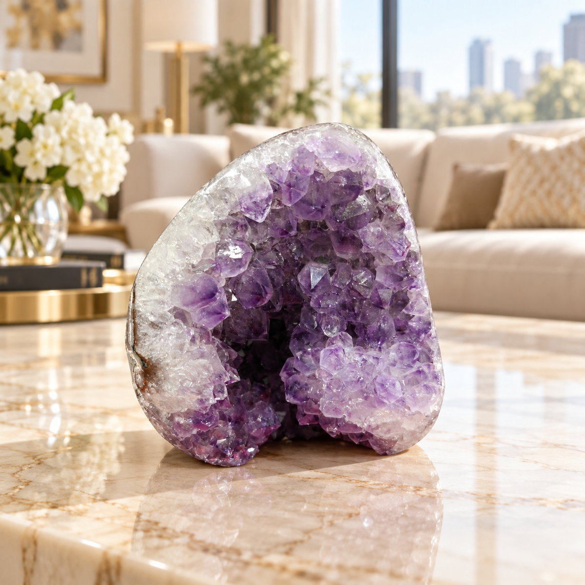 Premium Natural Amethyst Crystal – Purple Crystal Home Décor & Serenity Accent | Size: 9×10 | 642 Grams