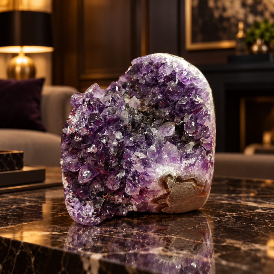 Premium Natural Amethyst Crystal – Purple Crystal Home Décor & Serenity Accent | Size: 9×8 | 892 Grams