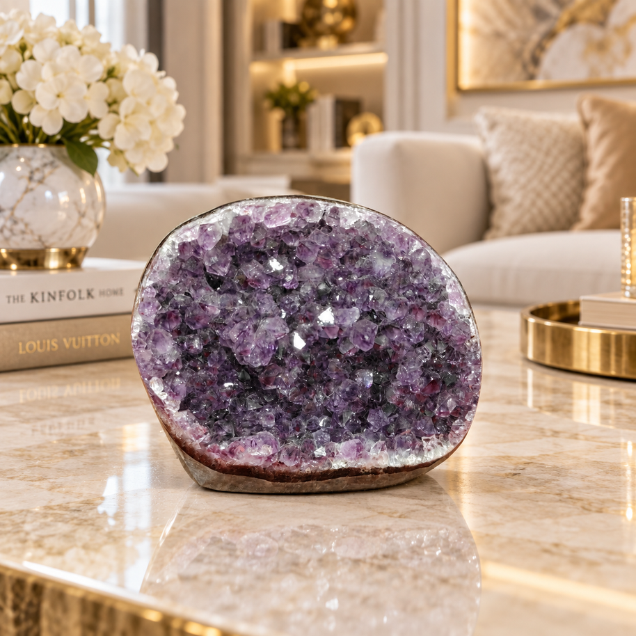 Premium Natural Amethyst Crystal – Purple Crystal Home Décor & Serenity Accent | Size: 8×9 | 489 Grams