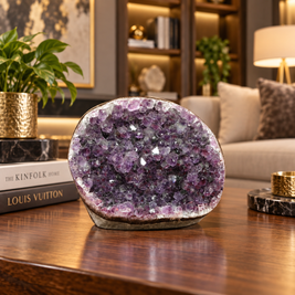 Premium Natural Amethyst Crystal – Purple Crystal Home Décor & Serenity Accent | Size: 8×9 | 489 Grams
