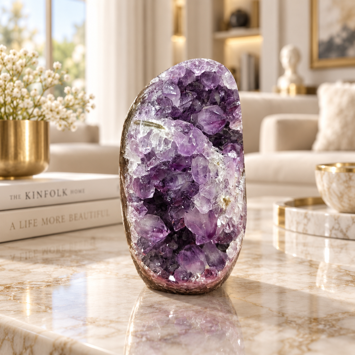 Premium Natural Amethyst Crystal – Purple Crystal Home Décor & Serenity Accent | Size: 6×10 | 724 Grams