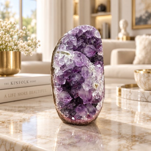 Premium Natural Amethyst Crystal – Purple Crystal Home Décor & Serenity Accent | Size: 6×10 | 724 Grams