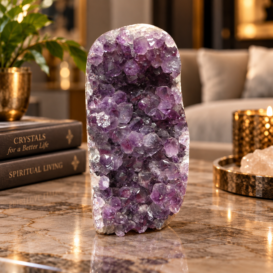 Premium Natural Amethyst Crystal – Purple Crystal Home Décor & Serenity Accent | Size: 6×11 | 825 Grams