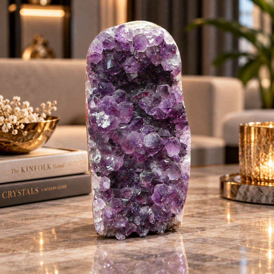 Premium Natural Amethyst Crystal – Purple Crystal Home Décor & Serenity Accent | Size: 6×11 | 825 Grams