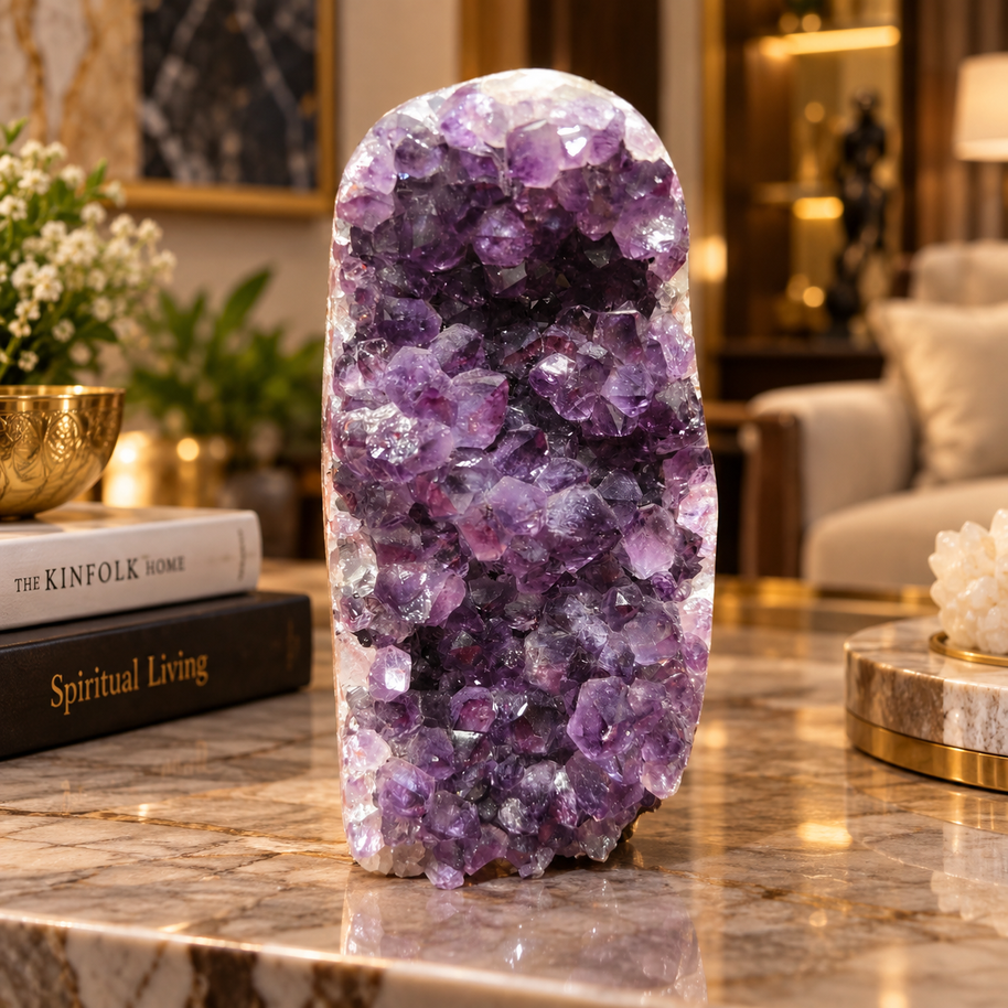 Premium Natural Amethyst Crystal – Purple Crystal Home Décor & Serenity Accent | Size: 6×11 | 825 Grams