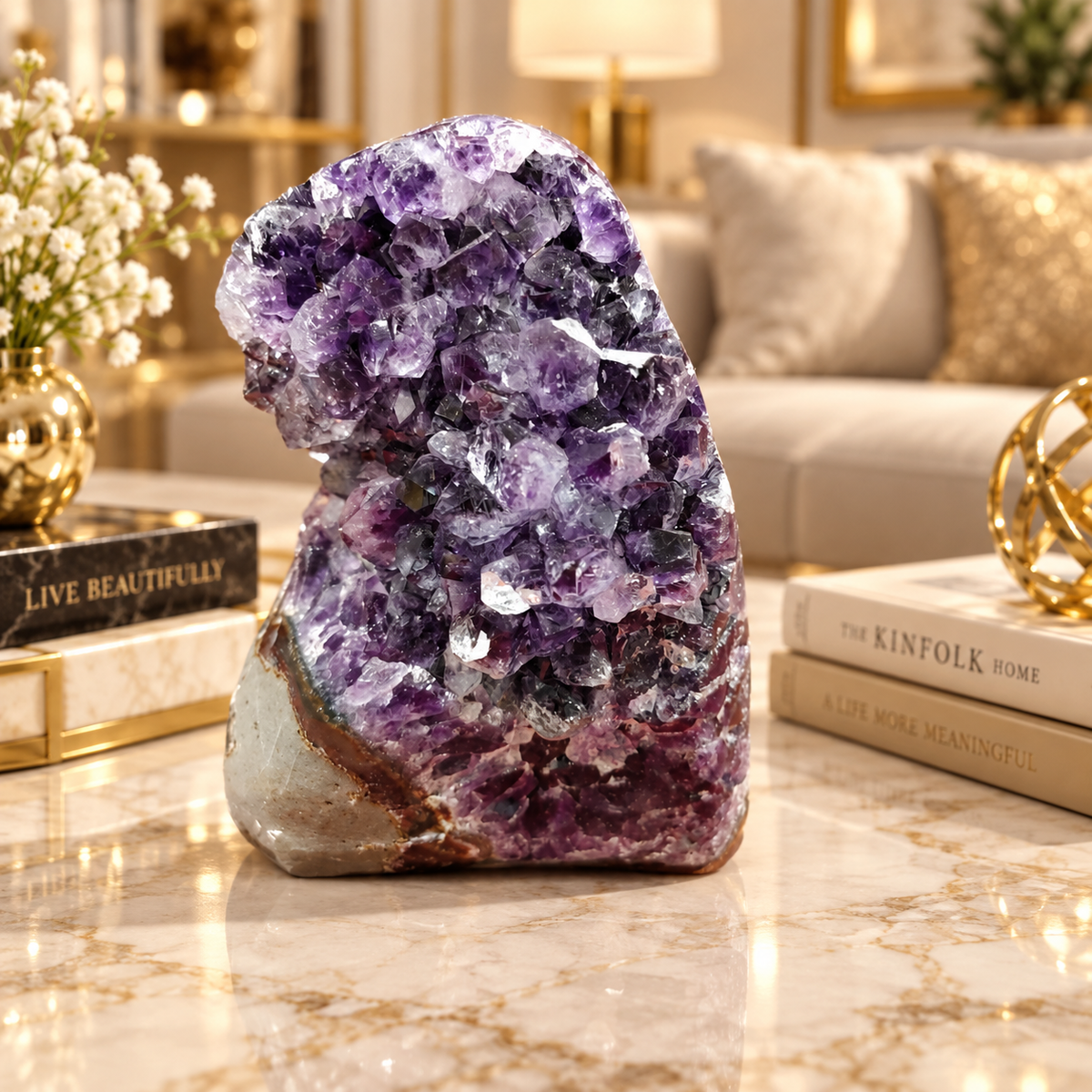Premium Natural Amethyst Crystal – Purple Crystal Home Décor & Serenity Accent | Size: 11×13 | 1.213 KG