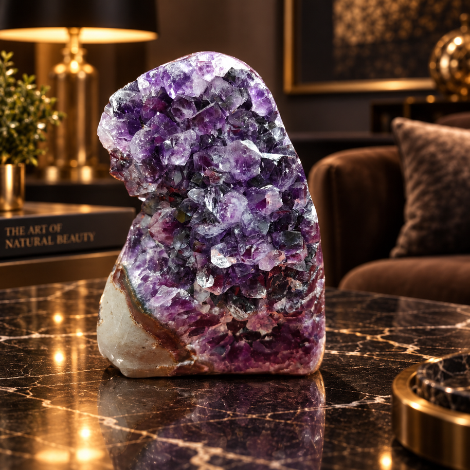 Premium Natural Amethyst Crystal – Purple Crystal Home Décor & Serenity Accent | Size: 11×13 | 1.213 KG