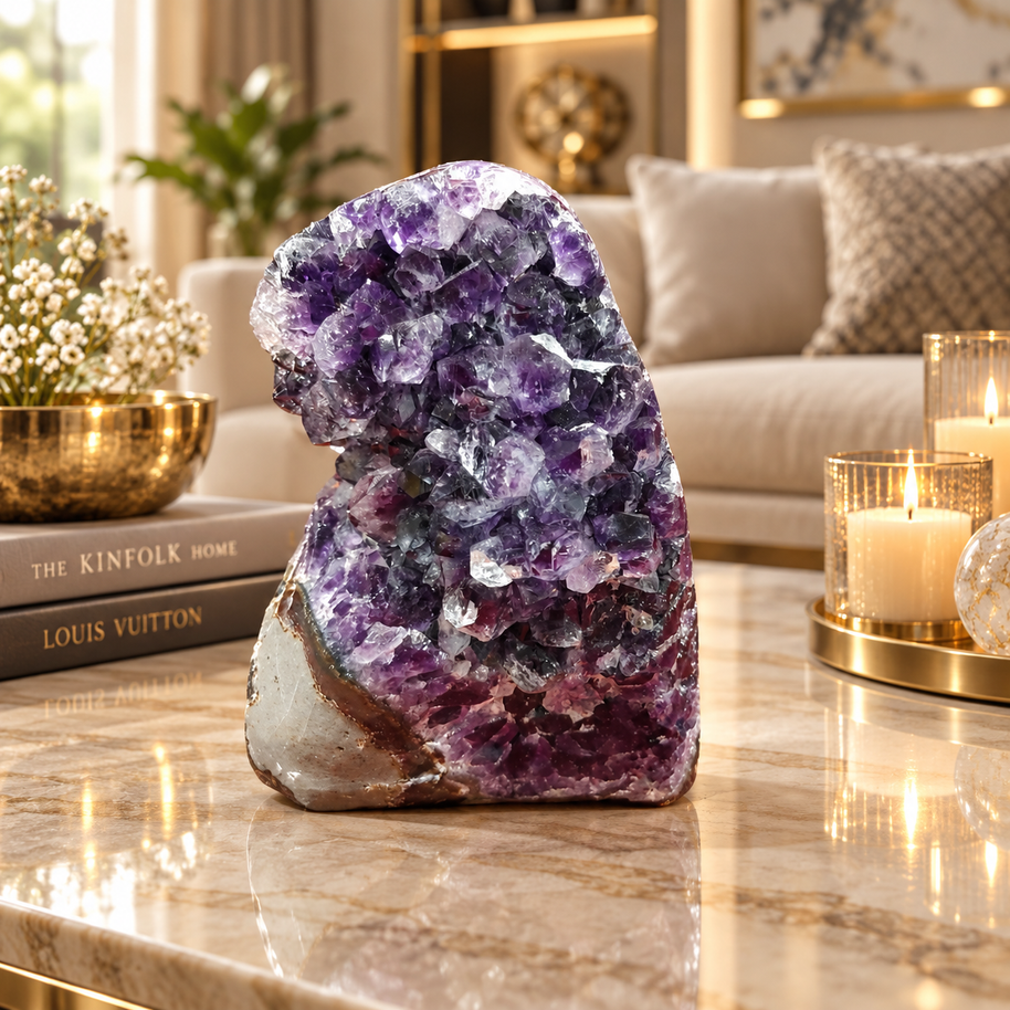 Premium Natural Amethyst Crystal – Purple Crystal Home Décor & Serenity Accent | Size: 11×13 | 1.213 KG