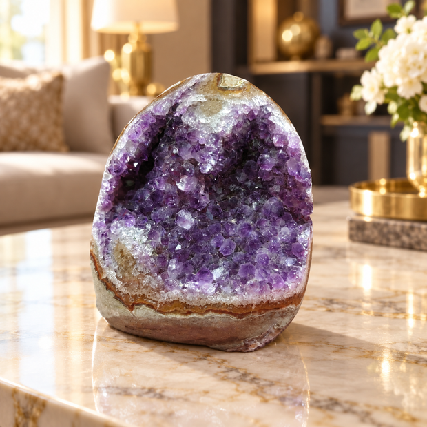 Premium Natural Amethyst Crystal – Purple Crystal Home Décor & Serenity Accent | Size: 8×9 | 821 Grams