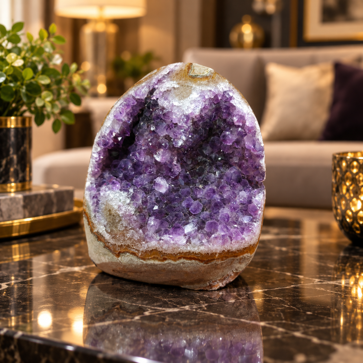 Premium Natural Amethyst Crystal – Purple Crystal Home Décor & Serenity Accent | Size: 8×9 | 821 Grams