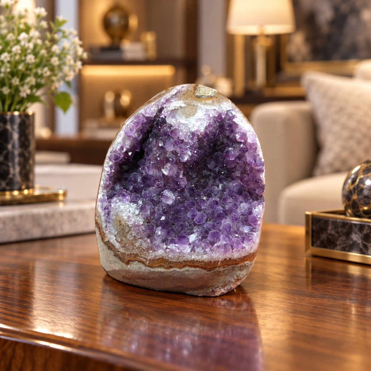 Premium Natural Amethyst Crystal – Purple Crystal Home Décor & Serenity Accent | Size: 8×9 | 821 Grams