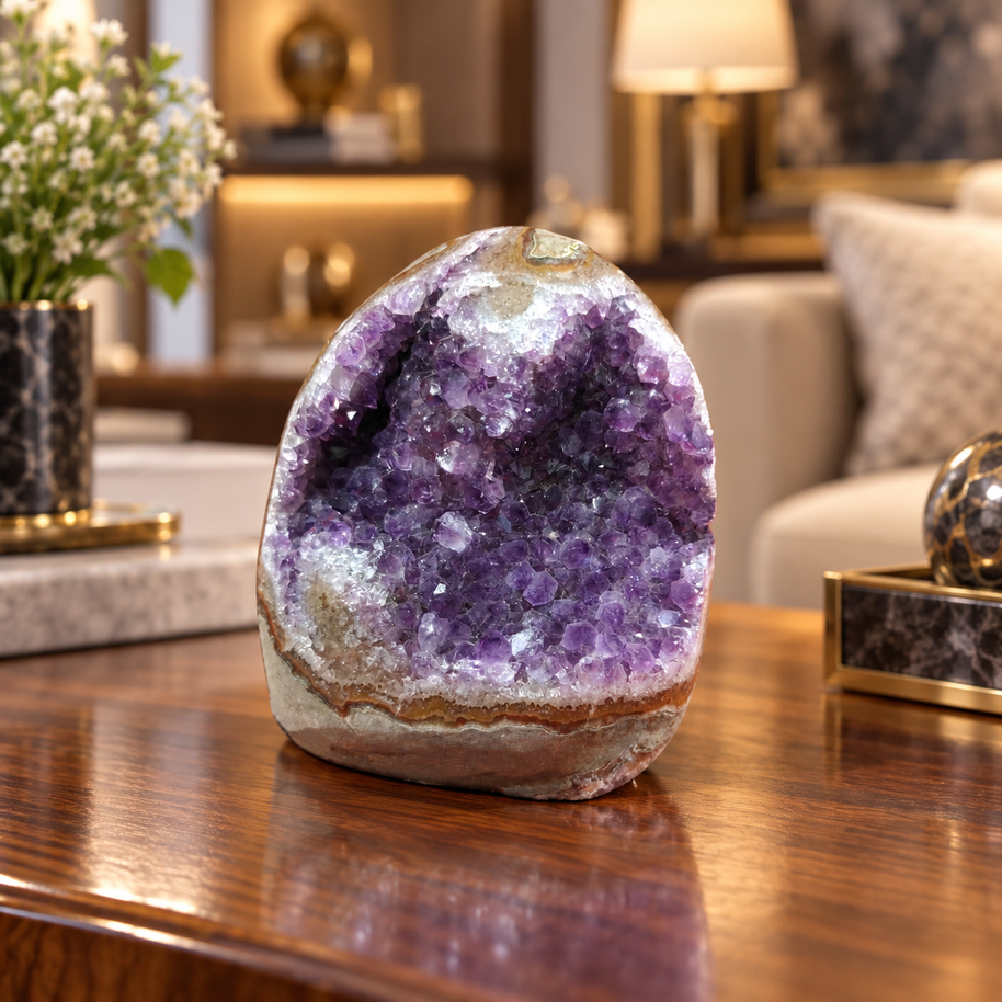 Premium Natural Amethyst Crystal – Purple Crystal Home Décor & Serenity Accent | Size: 8×9 | 821 Grams