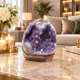 Premium Natural Amethyst Crystal – Purple Crystal Home Décor & Serenity Accent | Size: 8×9 | 821 Grams