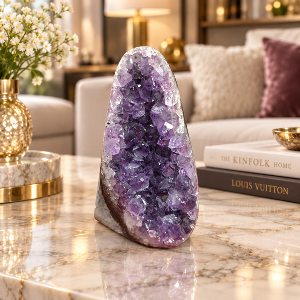Premium Natural Amethyst Crystal – Purple Crystal Home Décor & Serenity Accent | Size: 6×9 | 399 Grams