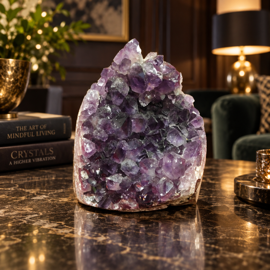 Premium Natural Amethyst Crystal – Purple Crystal Home Décor & Serenity Accent | Size: 9× 10 | 806 Grams