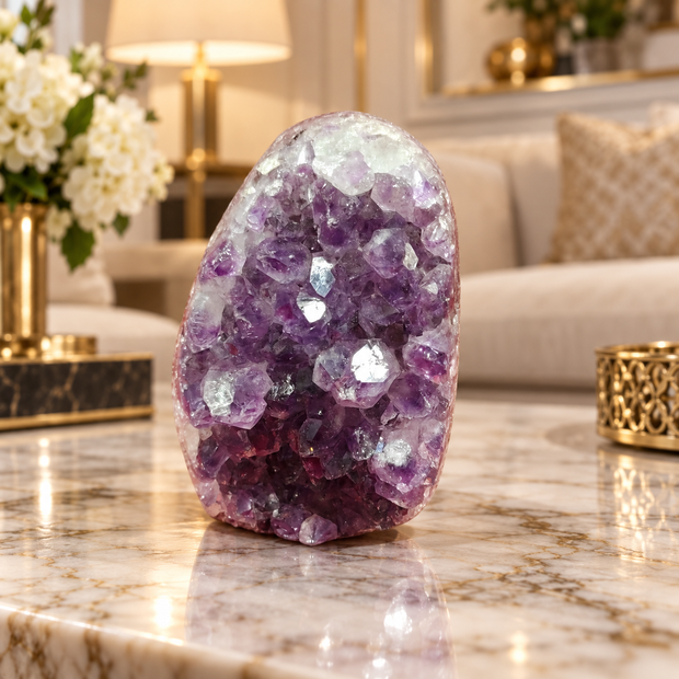 Premium Natural Amethyst Crystal – Purple Crystal Home Décor & Serenity Accent | Size: 6×8 | 550 Grams
