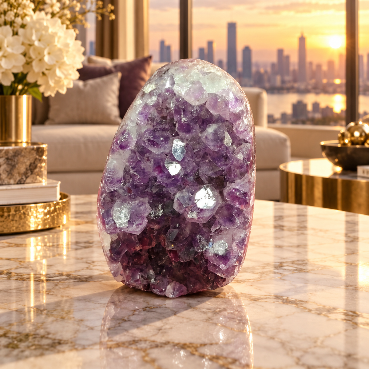 Premium Natural Amethyst Crystal – Purple Crystal Home Décor & Serenity Accent | Size: 6×8 | 550 Grams